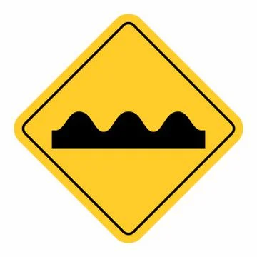Bumpy Road Sign Stock Illustration