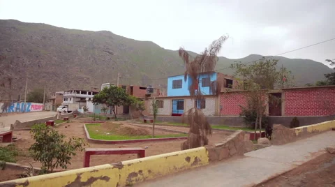 Bumpy road in suburbs Lima, Peru Stock Footage 63623173