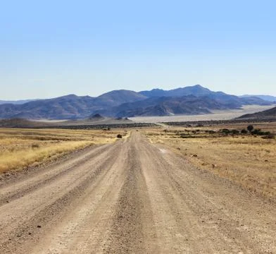 Bumpy road to success and through the african desert. Stock Photos