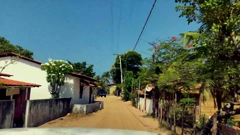 On a bumpy road in the village of Atins, Atlantic coast, Brazil. Stock Footage 171184801
