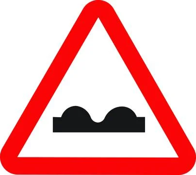 Bumpy Road Warning Sign Stock Illustration