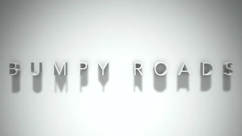 Bumpy roads 3D title animation with shadows on a white background 스톡 동영상 297216544