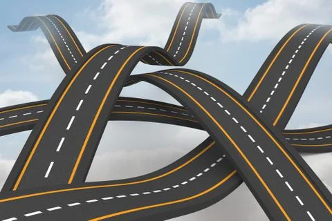Bumpy roads crossing backdrop Stock Illustration