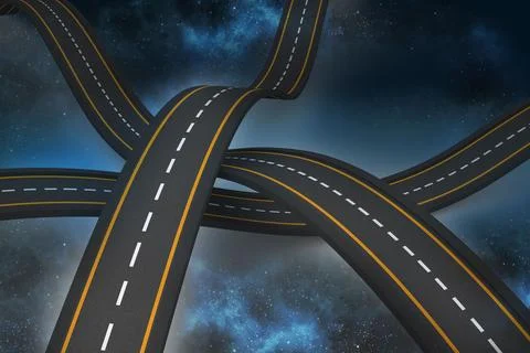 Bumpy roads crossing backdrop Stock Illustration