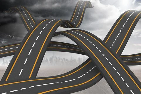Bumpy roads crossing backdrop 스톡 사진