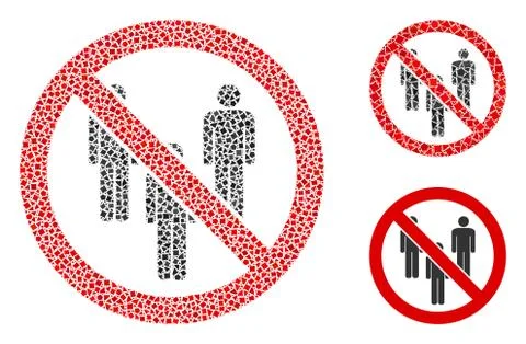 Bumpy Stop Man Group Icon Mosaic イラスト素材