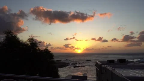 Bumpy sunset view drive Stock Footage 295354749