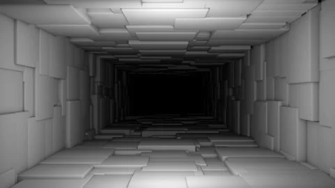 A bumpy tunnel made of white blocks Stock-Footage 343547421