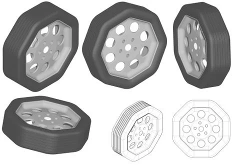 Bumpy wheel Stock Illustration