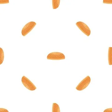 Bun bakery pattern seamless vector Stock Illustration