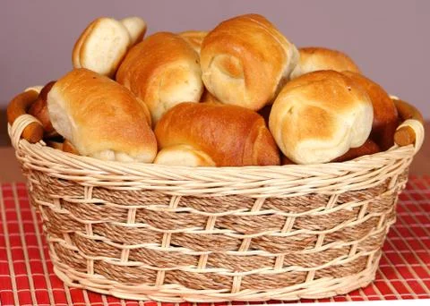 Bun in basket Stock Photos