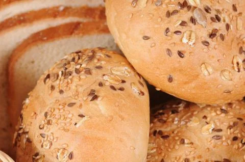 Bun in basket Stock Photos