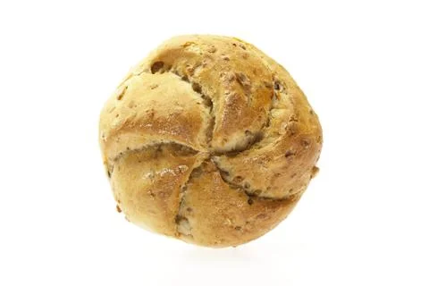 Bun with beans isolated on white Stock Photos