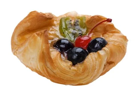Bun with berries Stock Photos