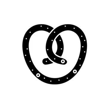 Bun black icon, vector sign on isolated background. Bun concept symbol Stock Illustration