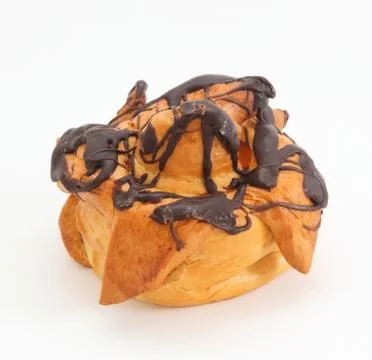 Bun with chocolate Stock Photos