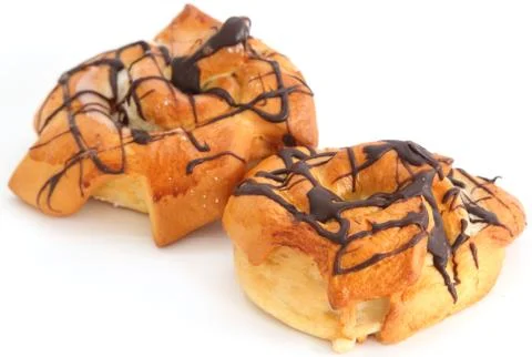 Bun with chocolate Stock Photos