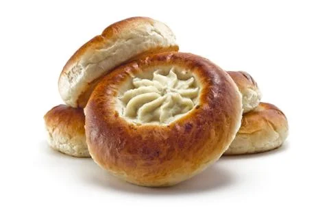 Bun with curd Stock Photos