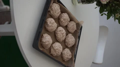 Bun dough vertical video raw dough Stock Footage 257561832