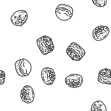 Bun food meal bread vector seamless pattern Stock Illustration