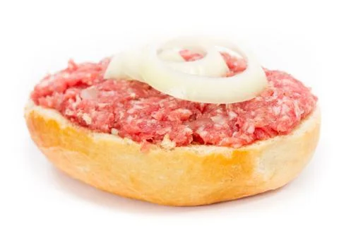 Bun with minced meat Stock Photos