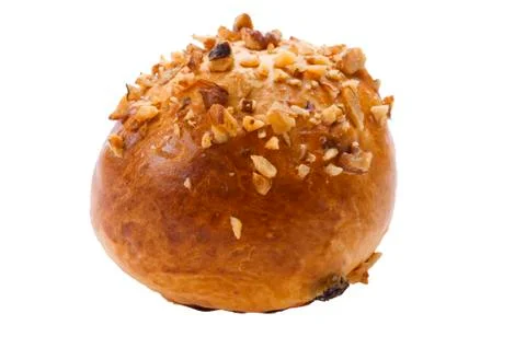 Bun with nuts Stock Photos