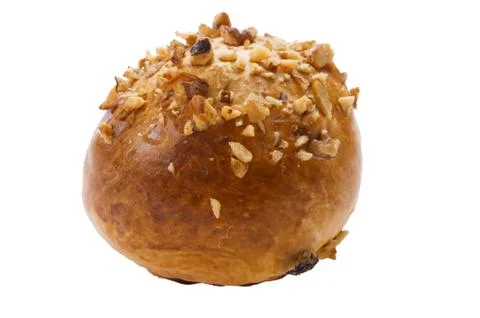 Bun with nuts Stock Photos