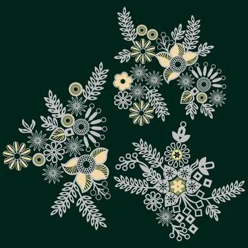 A bunch of abstract flowers Stock Illustration