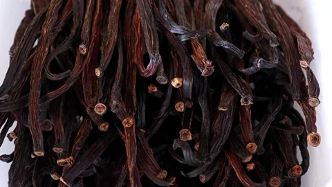 Bunch of aromatic vanilla sticks . Stock Footage 307767963