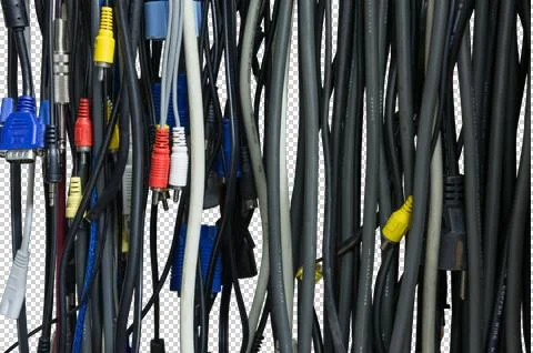 A bunch of audio cables. Stock Photos