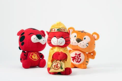 A bunch of auspicious tigers Stock Photos