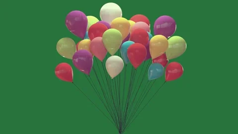 A bunch of balloons and green screen animated chromakey background colorful Видео 335122411