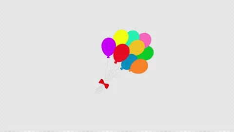 A bunch of balloons with a bow icon concept loop animation video with alpha.. Stock Footage 270155541