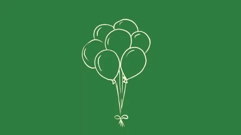 A bunch of balloons on green background and green screen animated chromakey Video stock 335122376