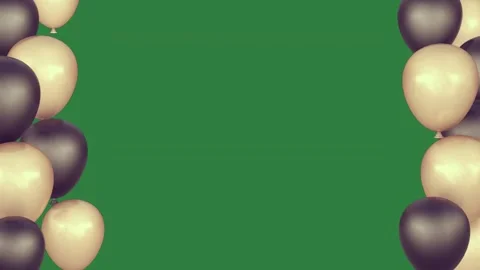 A bunch of balloons on green screen and animated chromakey background depth Stock Footage 335977936