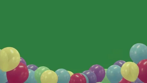A bunch of balloons isolated isolated on green screen background Stock Footage 336858869