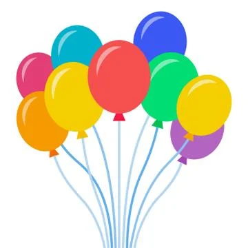 Bunch of balloons vector icon flat isolated Stock Illustration