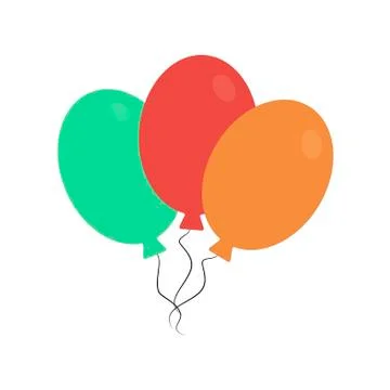 Bunch of balloons on white background. Vector illustration in trendy flat style Stock Illustration