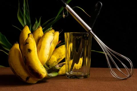A bunch of banana on the table Stock Photos