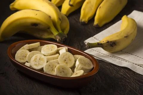 Bunch of banana on the table Stock Photos