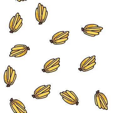 Bunch of banana vector seamless pattern Stock Illustration