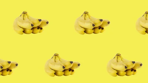 Bunch of bananas - 2 lines Stock Footage 138322959