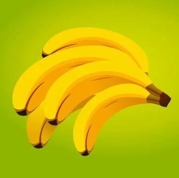 Bunch of bananas at colored background Stock Illustration