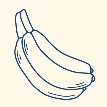 Bunch of bananas in doodle style Stockillustratie
