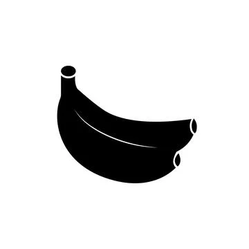 Bunch of bananas fruit vector black icon. EPS 10. Tropical fruits illustration Illustrazione stock