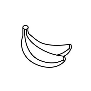 Bunch of bananas fruit vector icon outline. EPS 10. Tropical fruits illustration Stock-Illustration