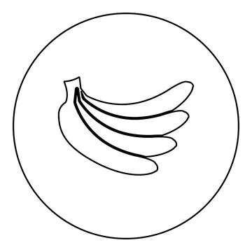 Bunch of bananas icon in circle round black color vector illustration image o Stock Illustration