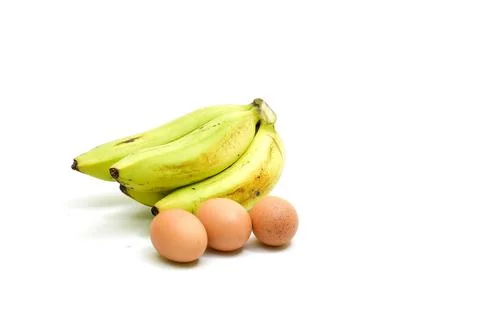 Bunch of bananas isolated on white background. Bananas with leaves Clipping P Stock Photos