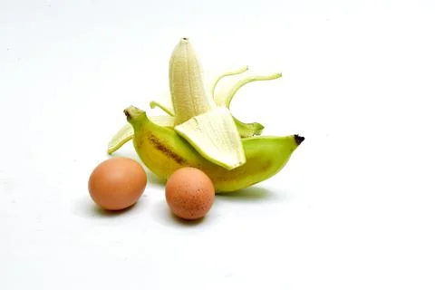 Bunch of bananas isolated on white background. Bananas with leaves Clipping P Stock Photos