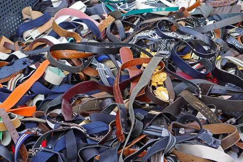 Bunch of belts Stock Photos